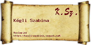 Kégli Szabina névjegykártya